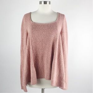 Free People Square-neck Swing Sweater Pink